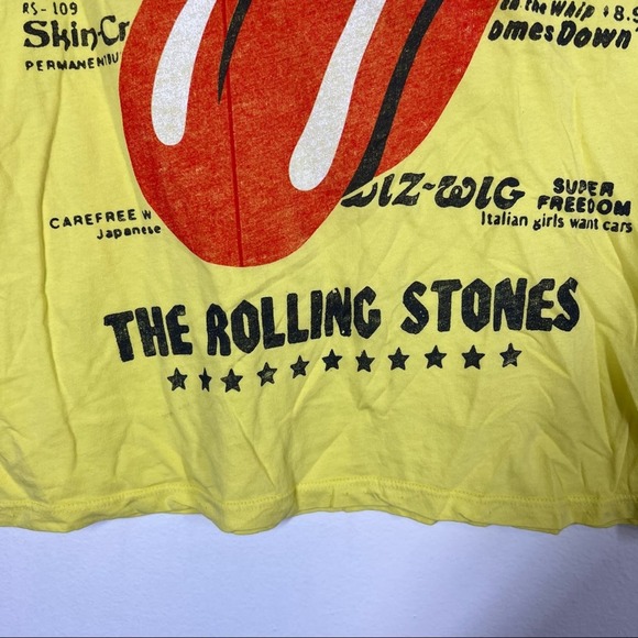 DAYDREAMER NWOT Rolling Stones 1978 Boyfriend Band Tee Neon Yellow Oversized - Picture 4 of 10